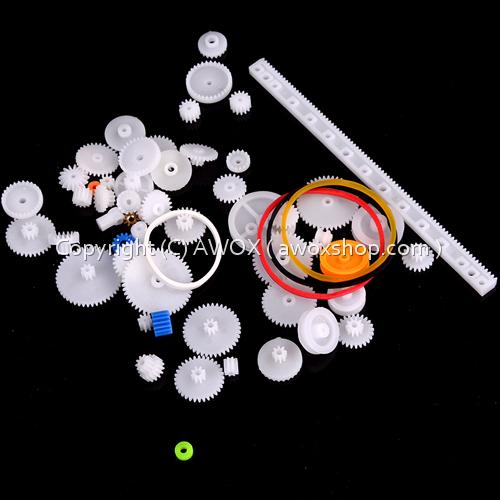 Smart Electronics 75PCSlot Plastic gear,rack,pulley,belt,Worm gear,Single-and double-gear,8-56 teeth