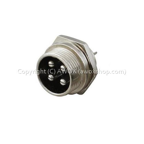GX16 4 position circular terminal connector female