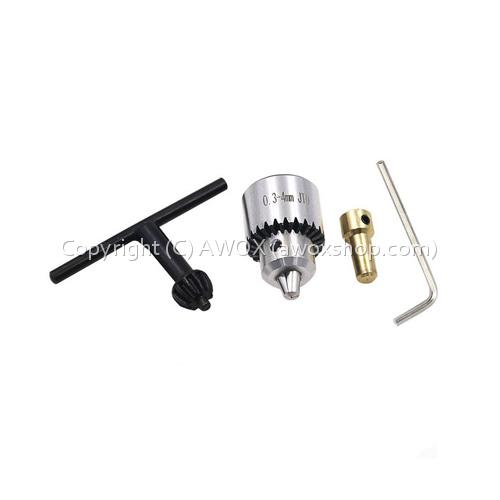 Mini Drill Chuck Key Keyless Drill Chucks 0.3-4mm Capacity Range W 3.17mm Shaft Connecting Rod